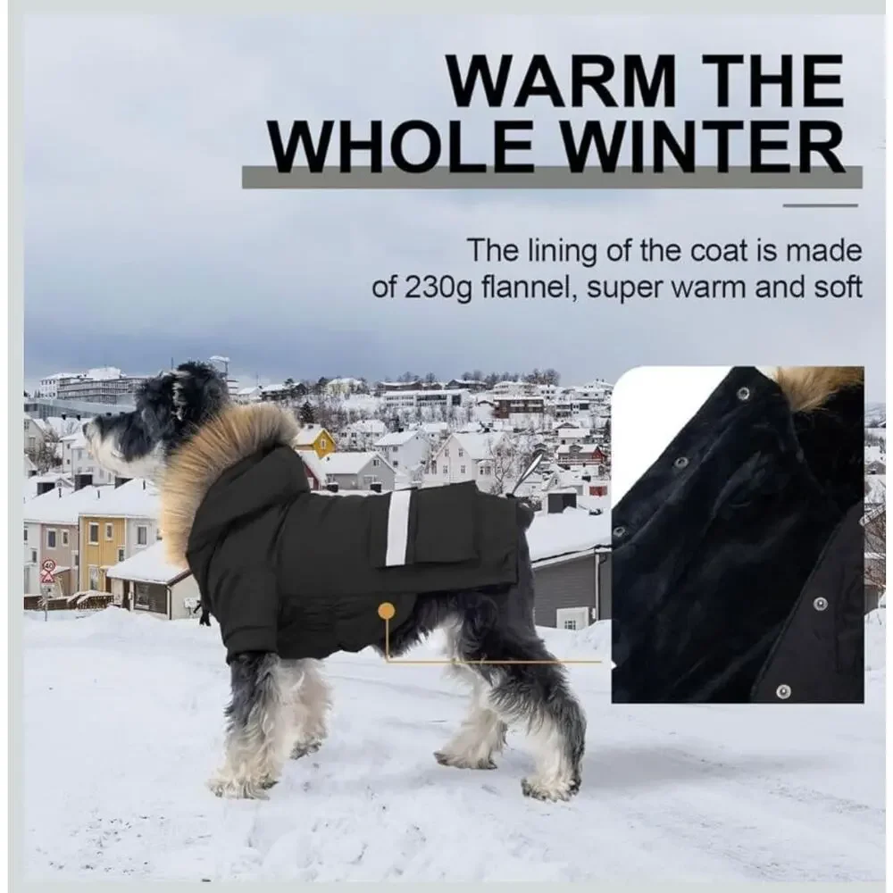 PINA Small Dog Coat Waterproof, Snow Jacket Medium